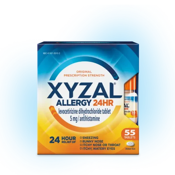Xyzal Allergy 24HR front packshot.
